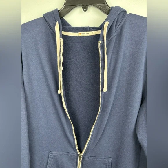 Marine Layer Hoodie Mens XL Blue Full Zip Sweatshirt TENCEL Modal Blend Pockets - Picture 2 of 10